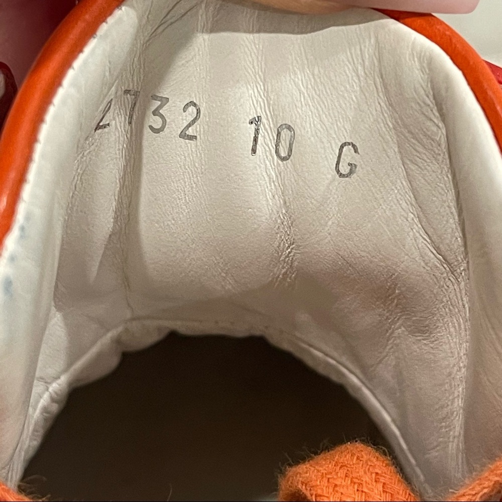 GUCCI MEN HIGH TOP ORANGE SNEAKERS - Picture 8 of 12